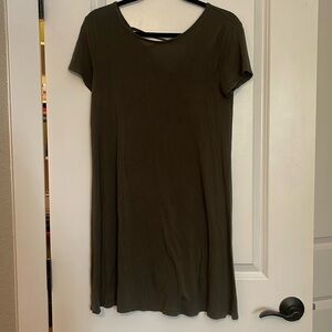 MOSSIMO Olive green Midi dress with cross back 5/$20